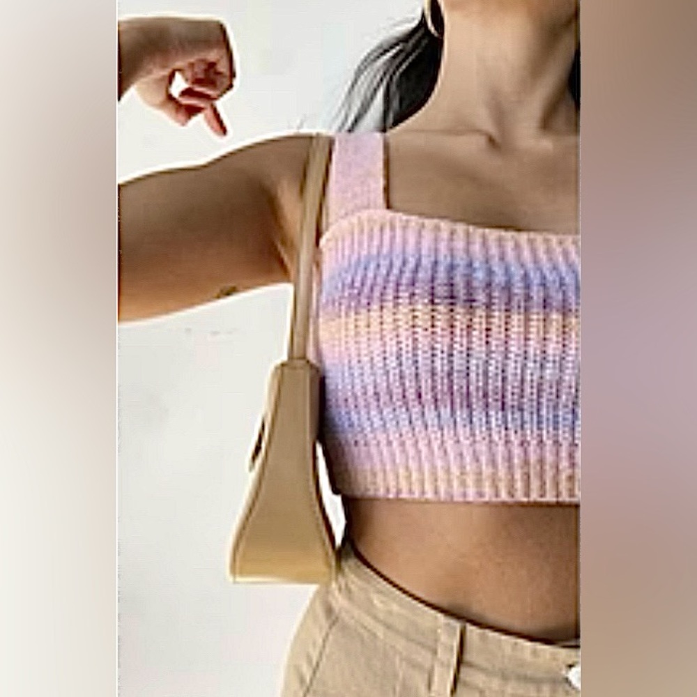 NWOT Bailey Rose Cotton Candy Sweater Crop Top